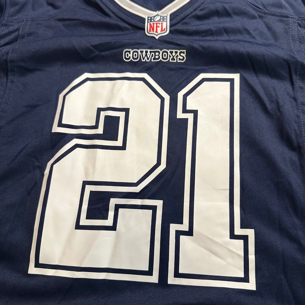 Nike Dallas Cowboys Ezekiel Elliott 21 Jersey Mens Large Navy Blue NFL On Field